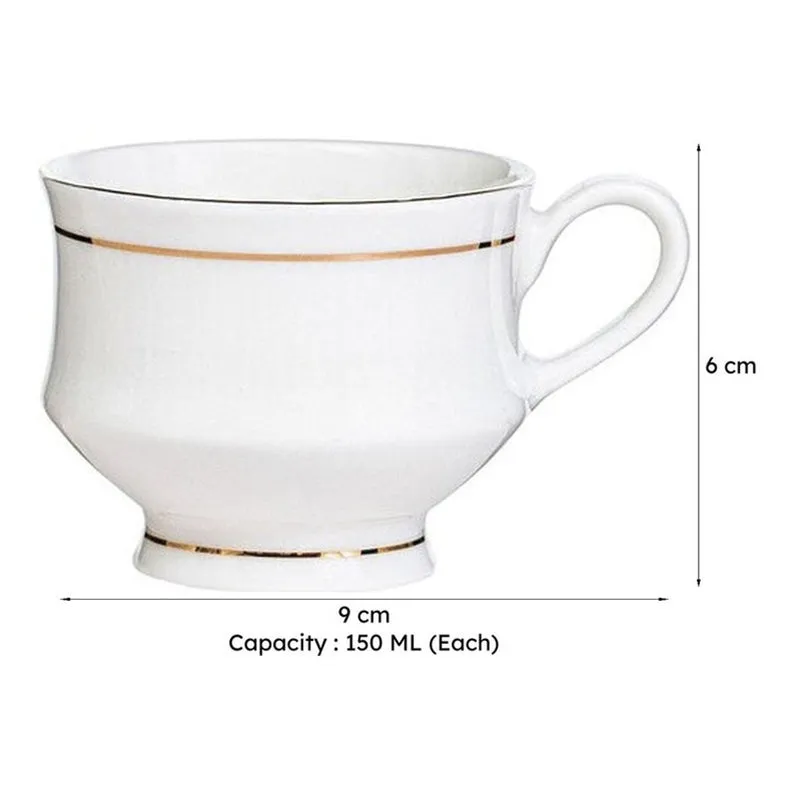 Bone Bone China Tea Cup (150 mL Each) - Set Of Six media 8