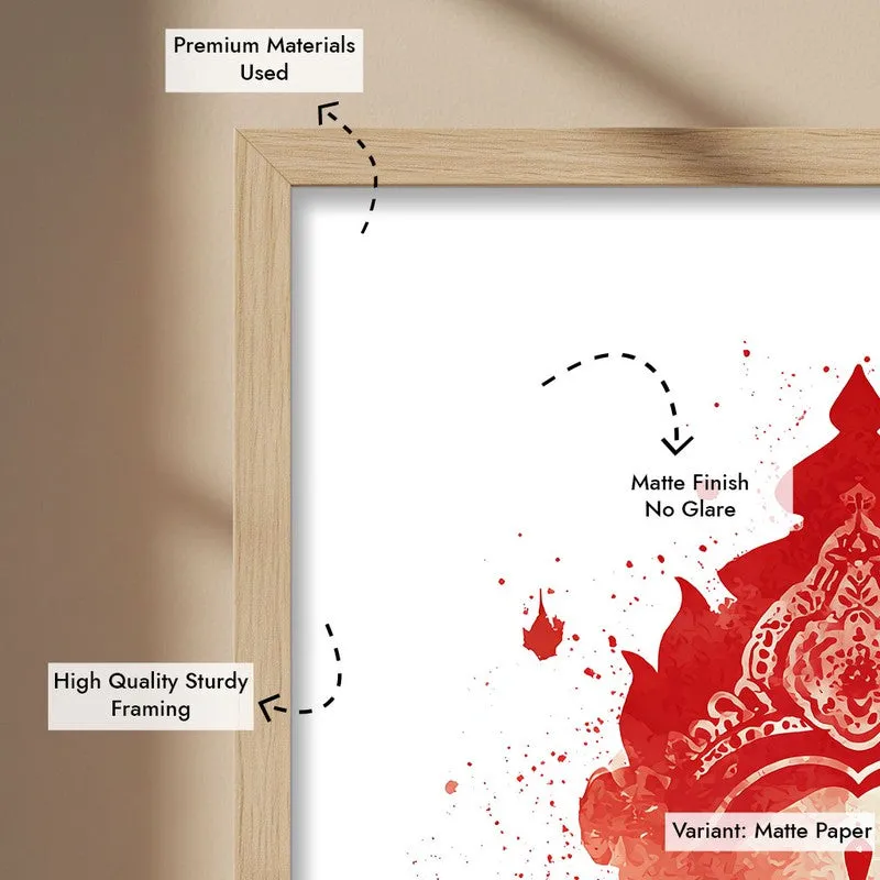 Divine Mother Durga Devi Archival Paper Wall Art - Natural Brown Frame media 6