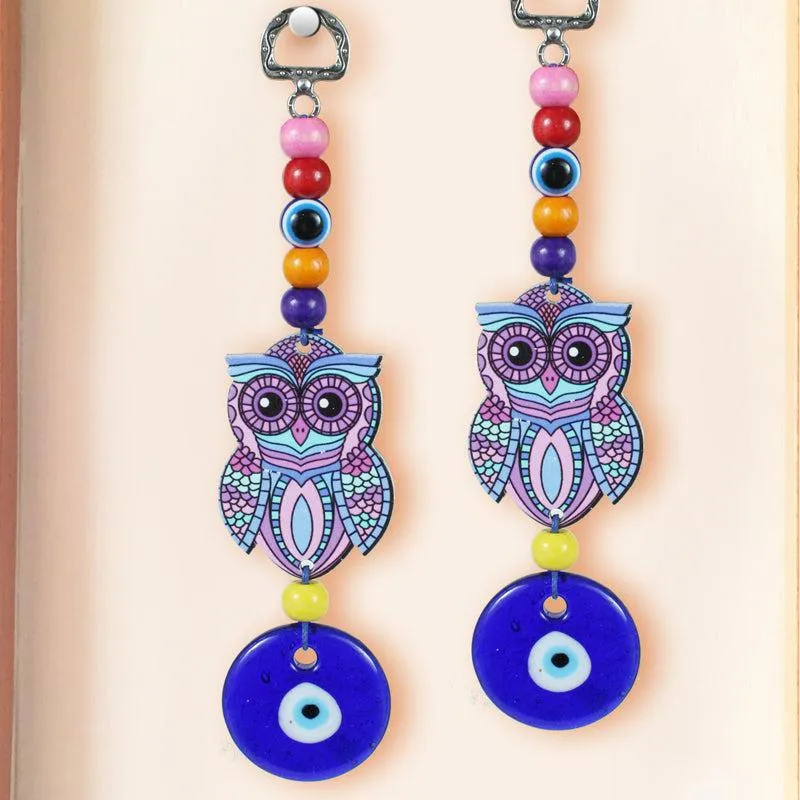Boheme Owl Evil Eye Metal Wall Accent - Set Of Two media 1