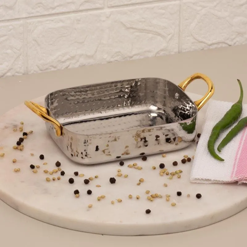 Vintage Charm Hammered Rectangular Serving Pan - 500 mL media 1