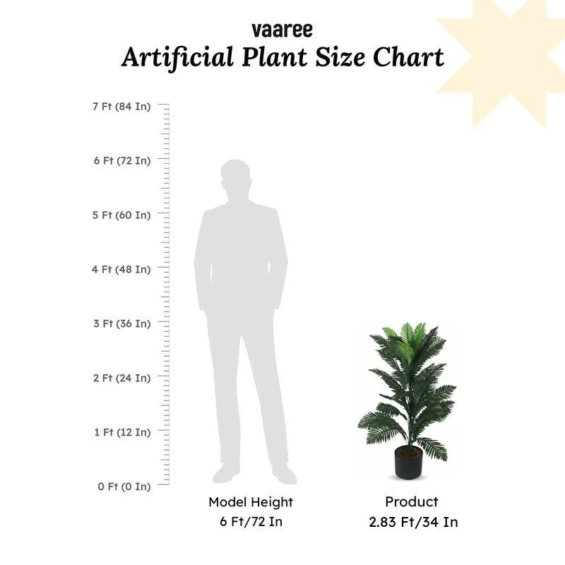 Faux Lush Boston Fern Plant With Black Plastic Pot - 2.8 Feet media 7