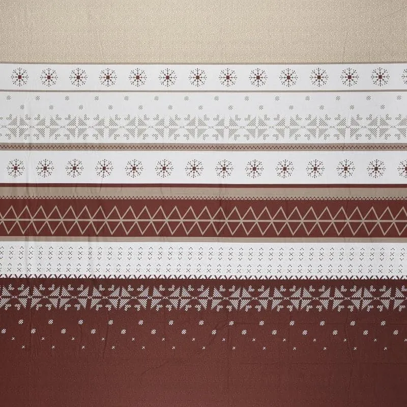 Mazaya Stripe Cotton Bedsheet (Brown) - 210 TC media 5
