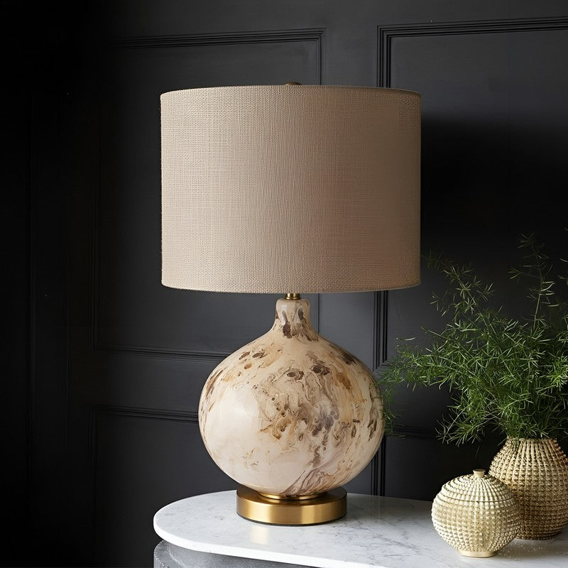 AarviDecor Langston Decorative Fabric Table Lamp - Brown media 3