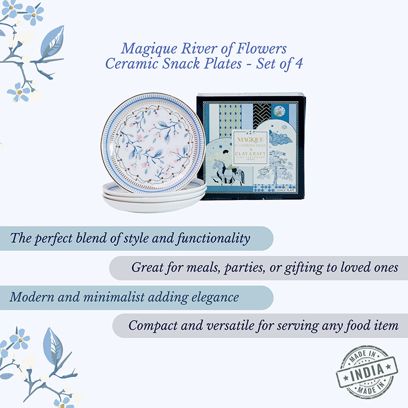 Magique: River of Flowers Bone China Snack Plates - Set of Four media 5