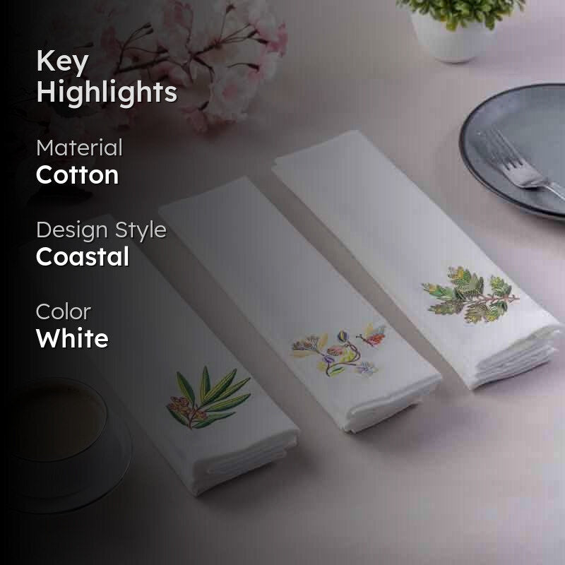 Floral Napkins - Set Of Three media 2