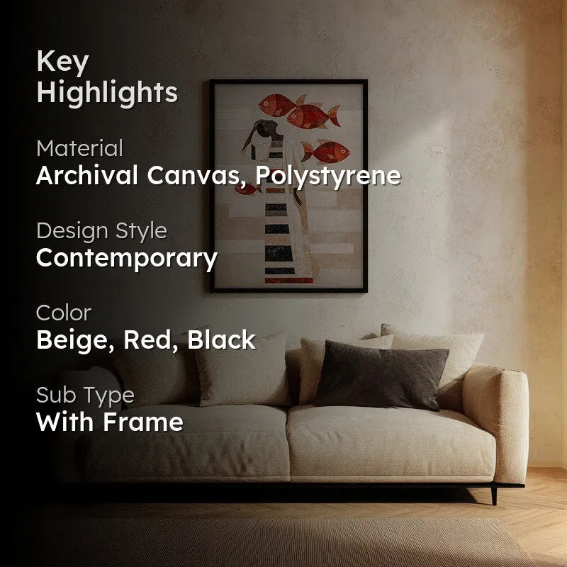 Aqua Nomad Canvas Wall Painting - Black Frame media 2