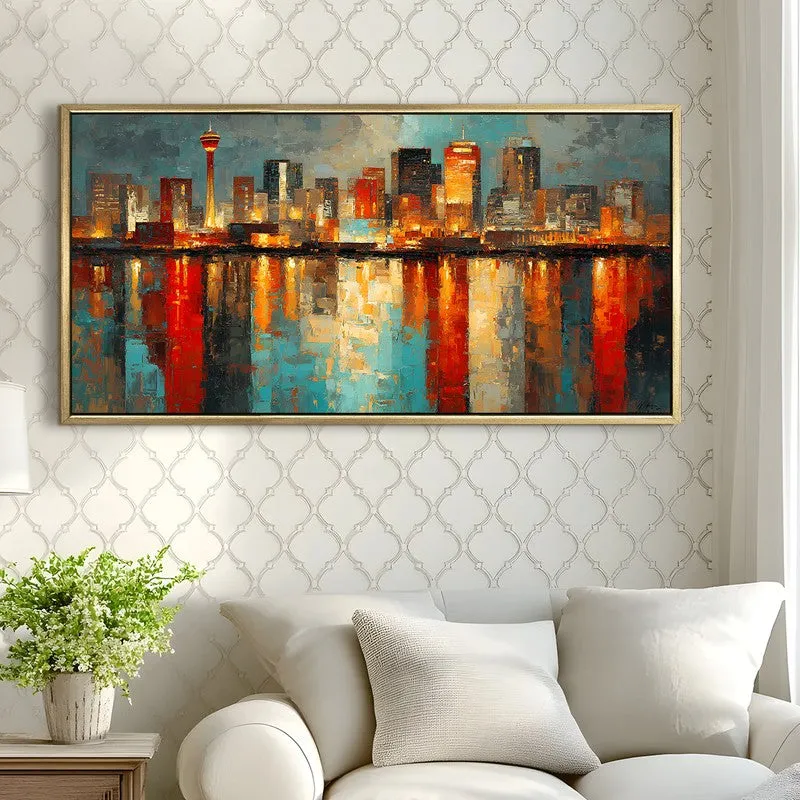 Electric Nights Canvas Wall Painting With Frame media 4