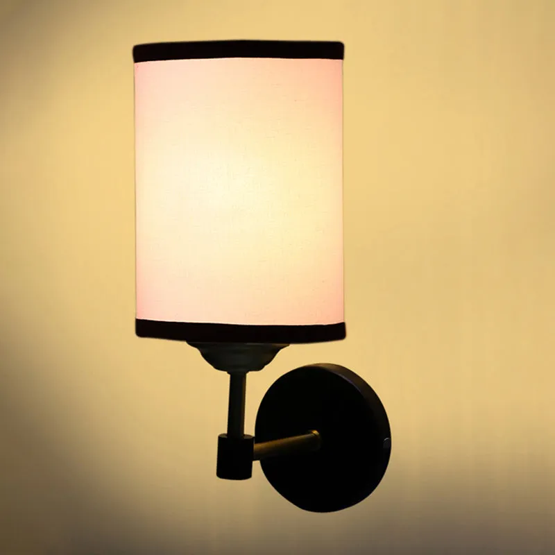 Sienna Sleek Edge Steel & Cotton Wall Lamp - White media 5