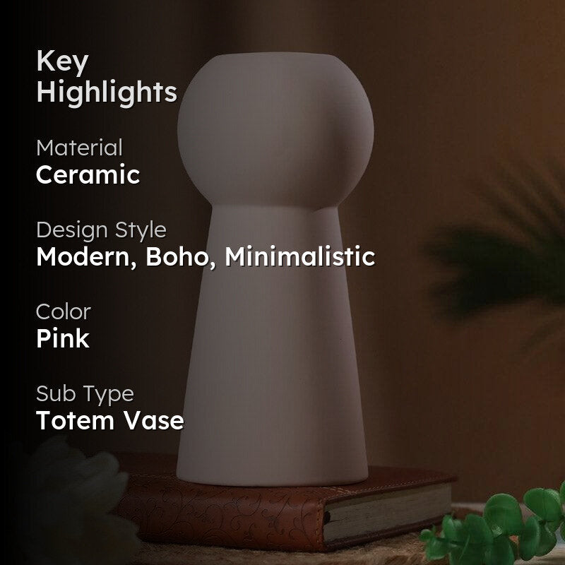 Zircon Ceramic Vase - Pink media 2