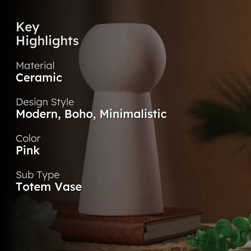 Zircon Ceramic Vase - Pink media 2