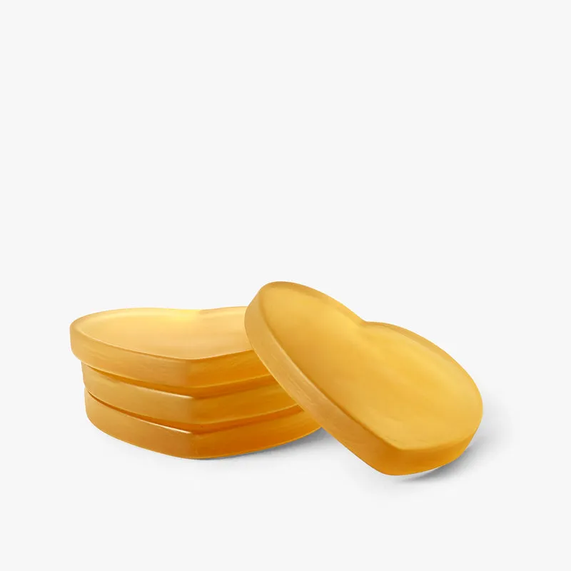 Glossy Hearty Mist Glass Coaster (Yellow) - Set Of Four media 4