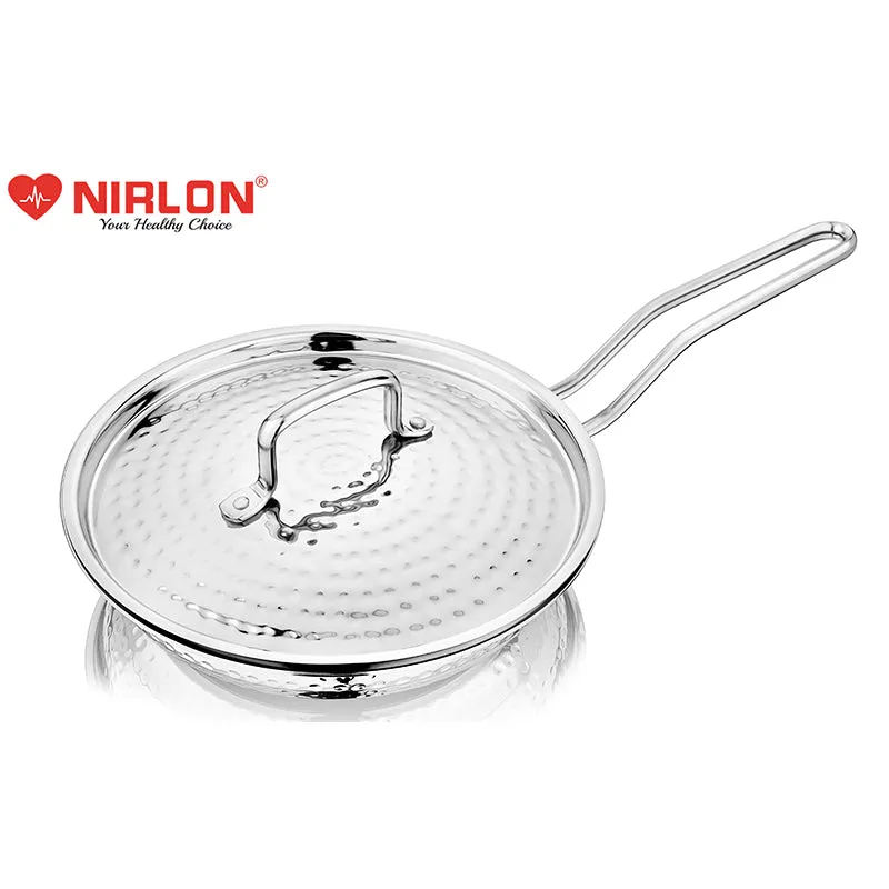 Nirlon Hammered Steel Frying Pan With Lid - 9 Inches media 4
