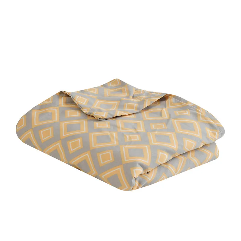 Sublime Sandstone Geometric Cotton Duvet Cover (Yellow) - 210 TC media 5