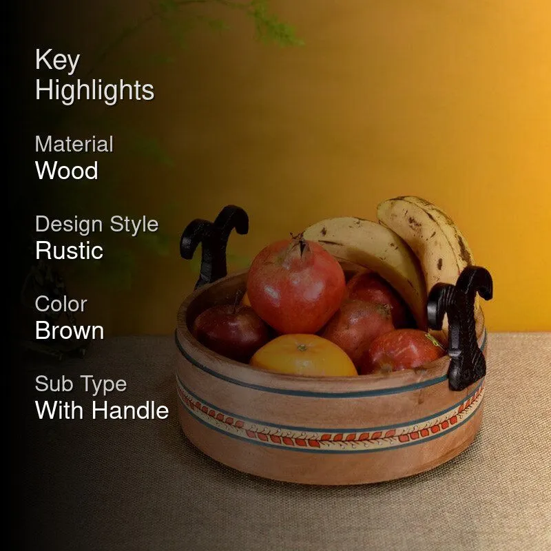 Rosha Fruit Wood Fruit Basket media 2