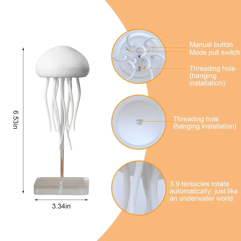 Drifta Rechargeable LED Jelly Fish Table Lamp - White media 8