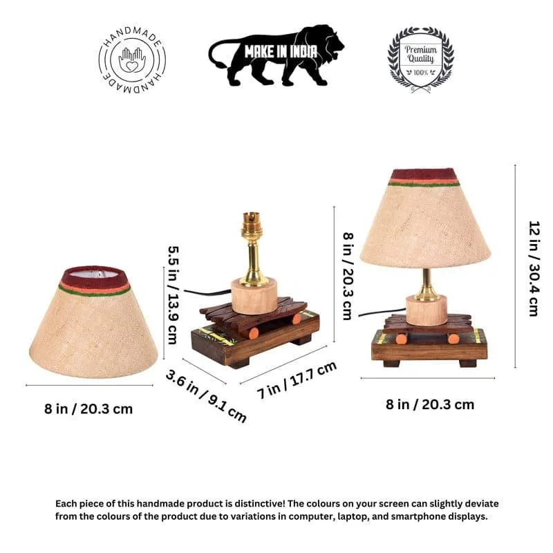 Trida Wooden Fabric Table Lamp - Multicolor media 6