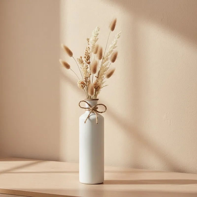 Elara Tall Minimal Ceramic Vase - White media 6