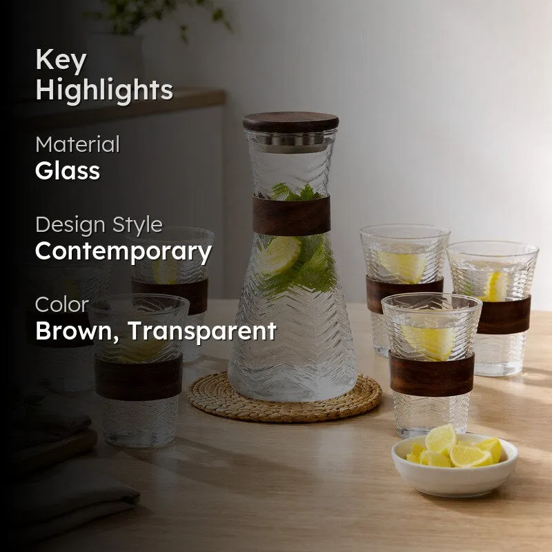 Glass Jug with Drinking Glasses (300 mL Each) - Seven Piece Set media 2