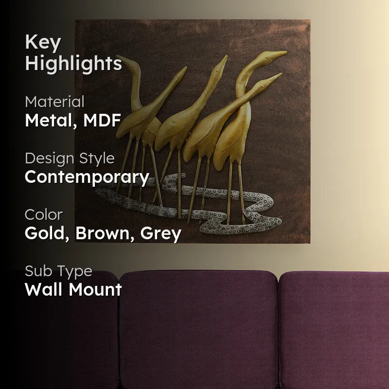 Storks Of Light Metal Bird Wall Accent media 2