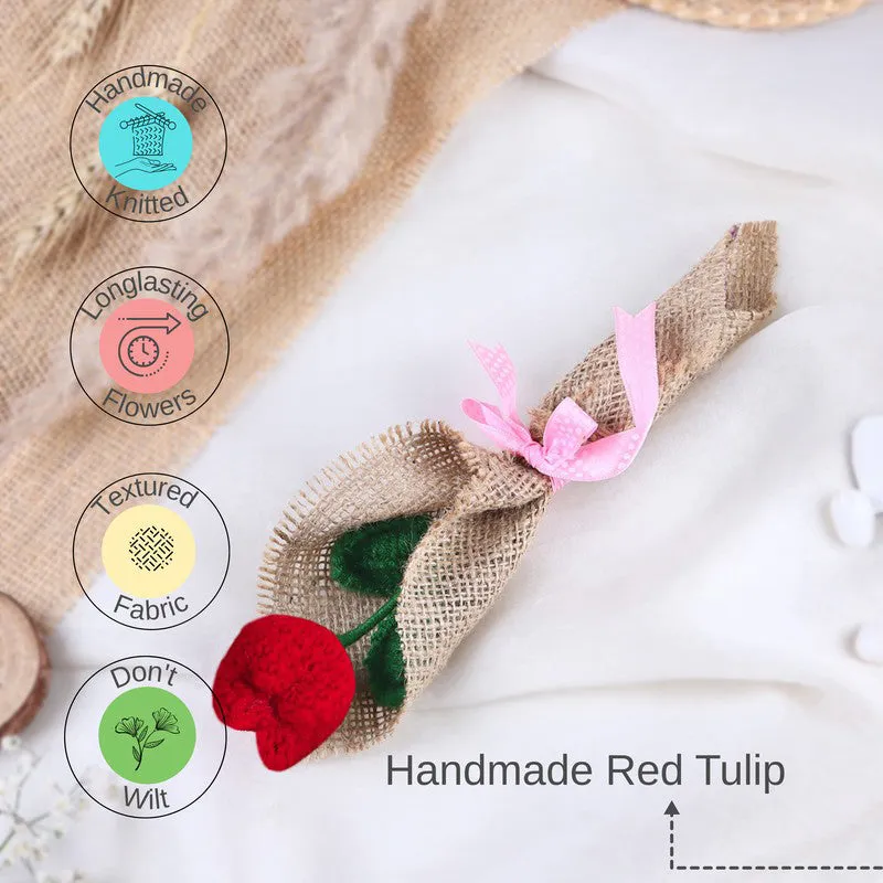 Crochet Handmade Tulip Bouquet - Red media 7
