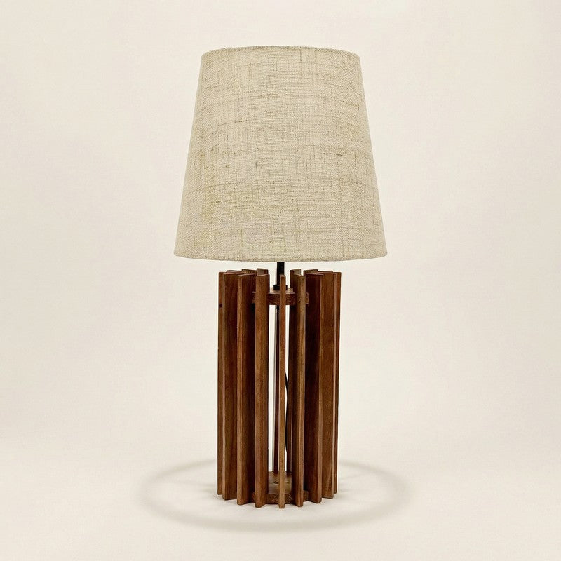 TranquilShade Wooden Table Lamp - Brown media 4