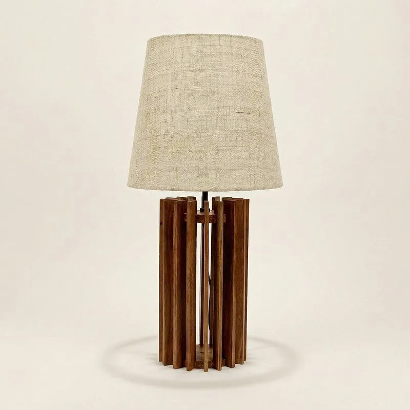 TranquilShade Wooden Table Lamp - Brown media 4
