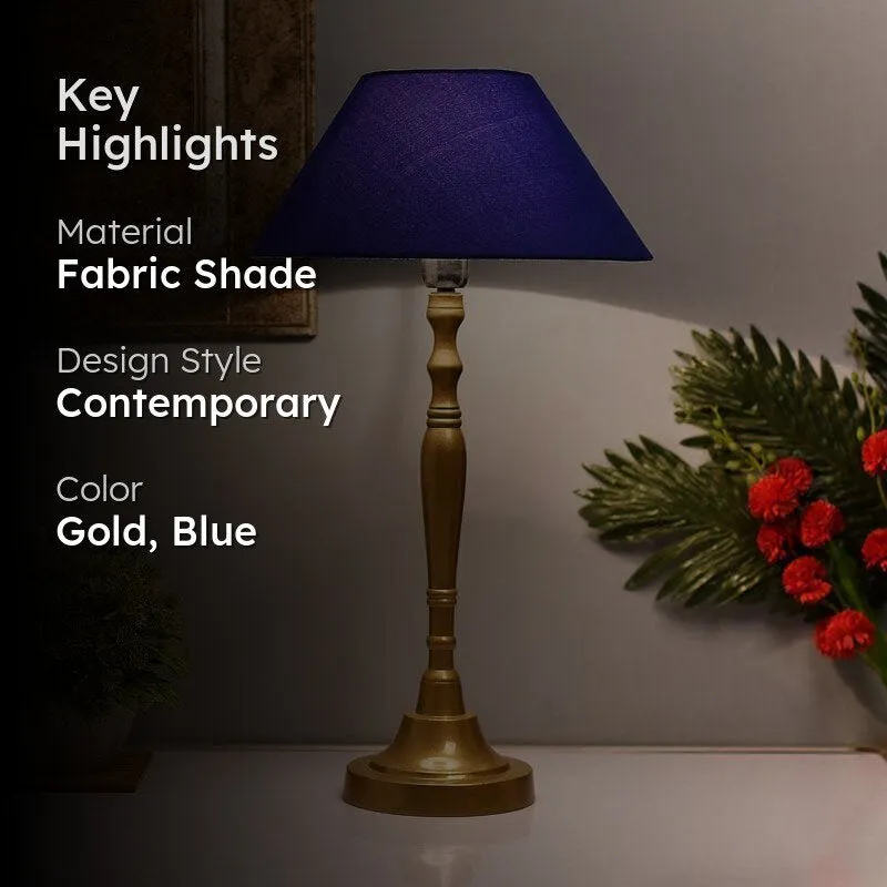 Imperial Gold Fabric Table Lamp - Gold,Blue media 2