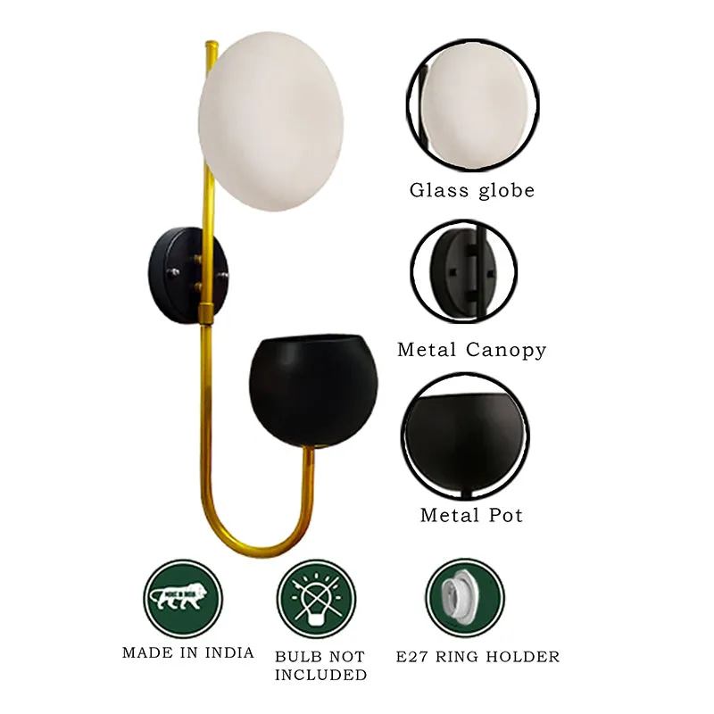 Folium Glass & Metal Wall Lamp - Gold media 4