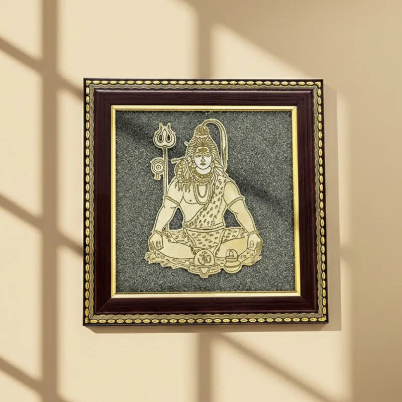 Lord Shiva Pyrite & Wood Wall Art media 8