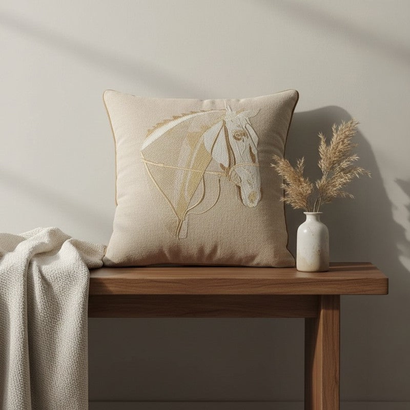 Equine Embroidered Cushion Cover media 3