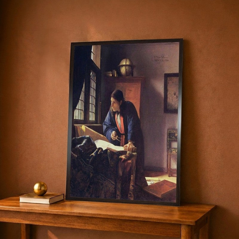 The Geographer, 1668-1669 Canvas Wall Painting - 12 x 16 Inches