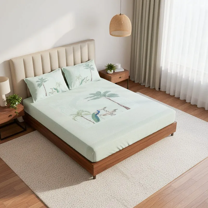 Regal Oasis Cotton Bedsheet (Green) - 200 TC media 1