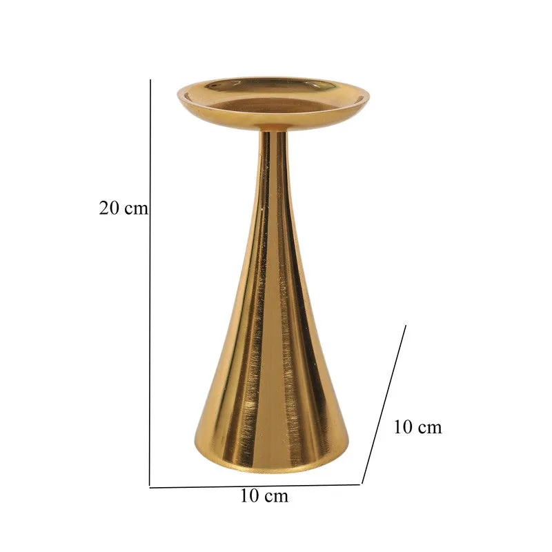 Aurelia Cone Pedestal Candle Holders (Gold) - Set Of Two media 5