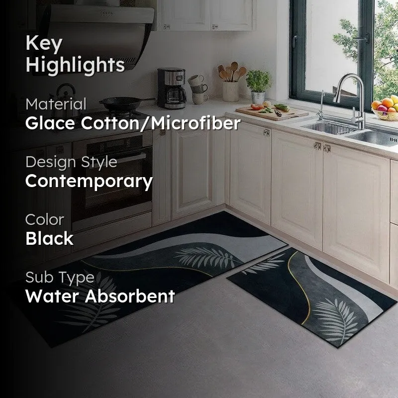 Soft Stride Glace Cotton/Microfiber Kitchen Mats - Set of Two media 2