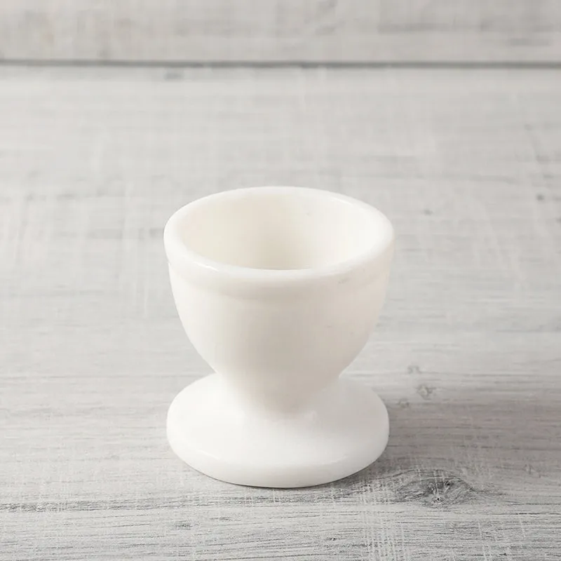 Stone Nest Marble Egg Cup (White) - Set Of Two media 5