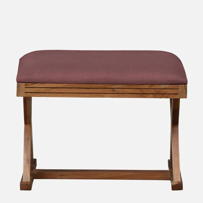 CrossCraft Sheesham Wood Ottomans & Pouffe - Pink media 3