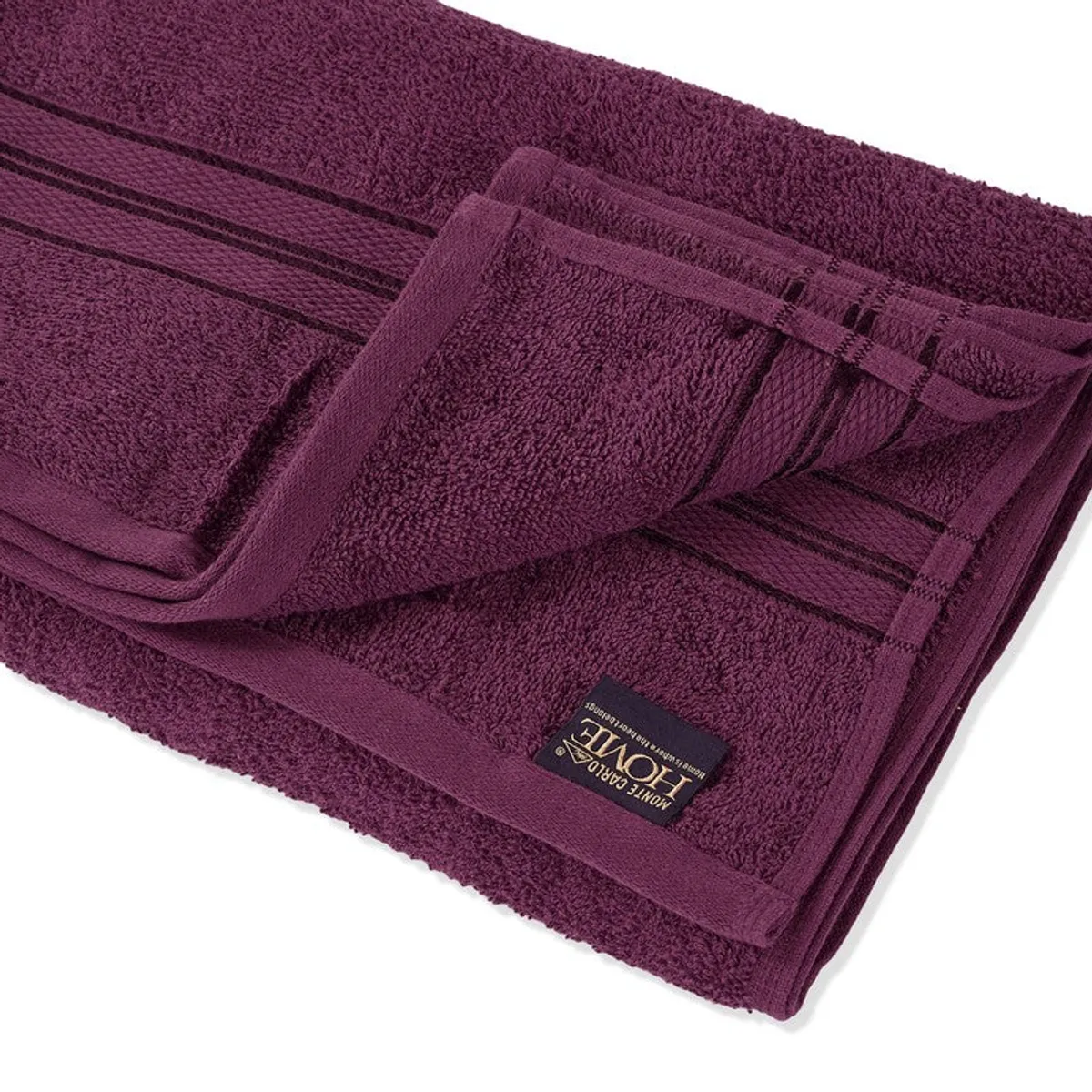 Close-up of the towel edge, reverse side and stitched detailing