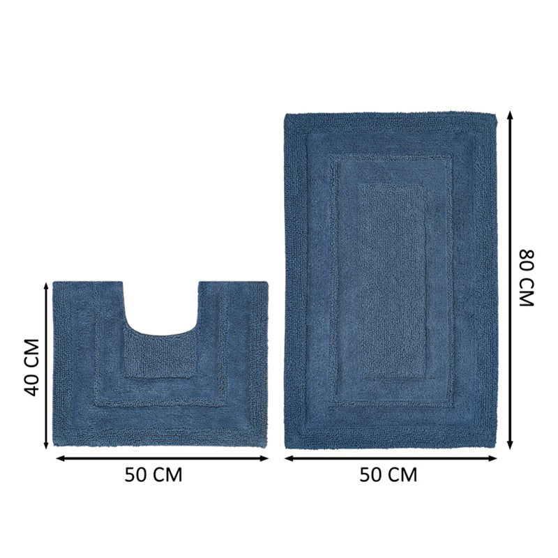 Aqualoom Anti skid Bath Mat (Blue) - Set Of Two media 11