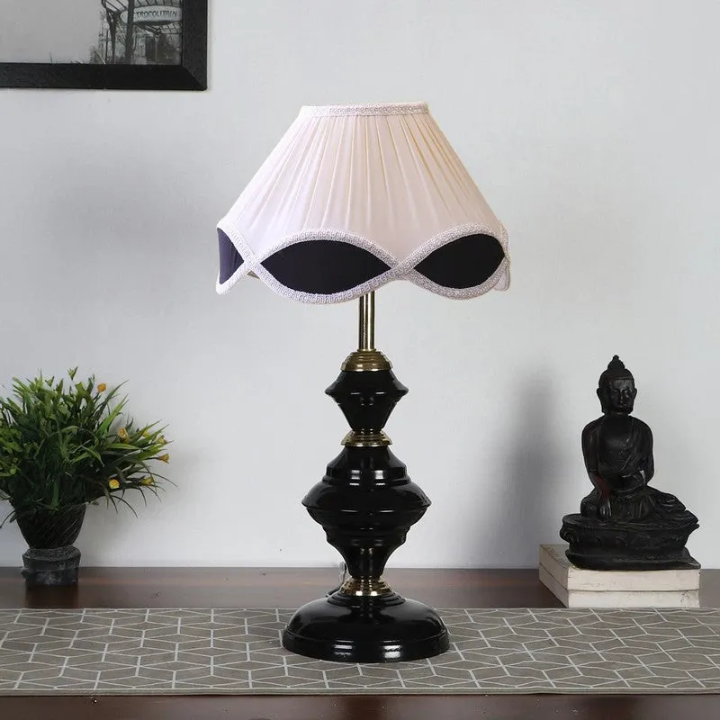 Auralyne Cotton Table Lamp With Iron Base - Ivory media 4