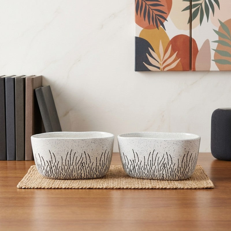 Stone Speckle Ceramic Planter - Set of Two