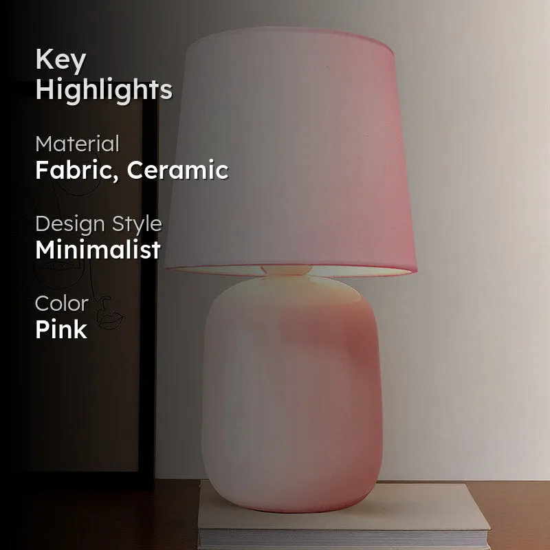 Ibex Ceramic Fabric Table Lamp - Pink media 2