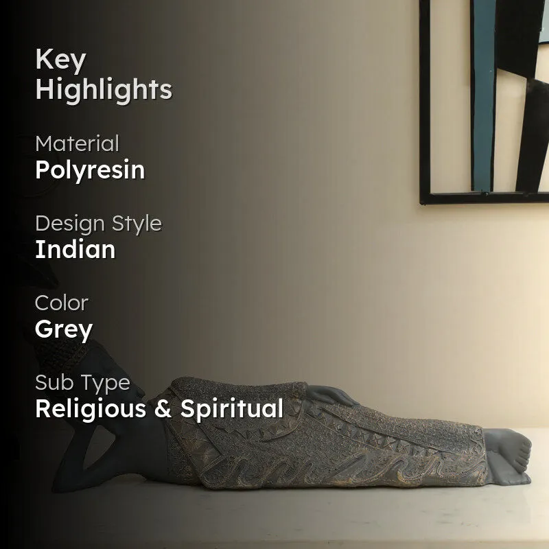 Buddha In Thought I Showpiece - Grey media 2
