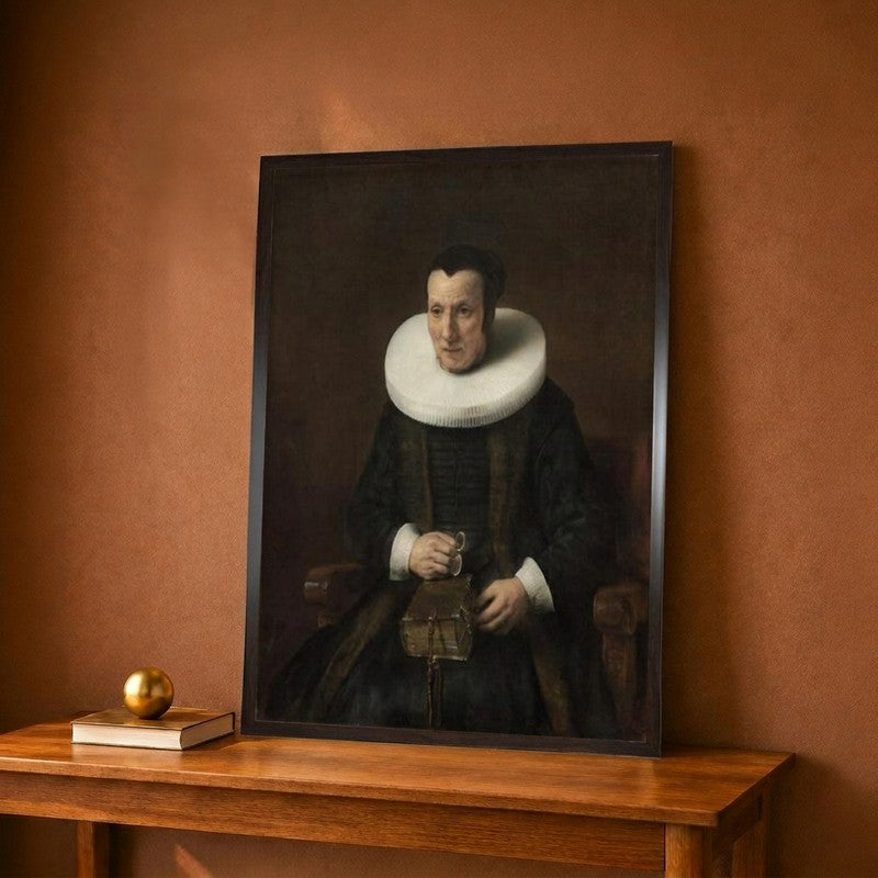 Old Lady with a Book, 1647 Canvas Wall Painting - 9 x 12 Inches