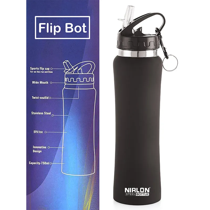 Valento Sipper Water Bottle (Black) - 750 mL media 4