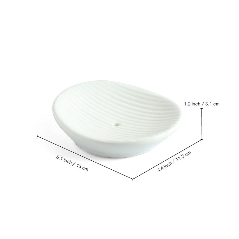 Minimalist Ribbed Ceramic Bathroom Set - Three Piece Set media 7