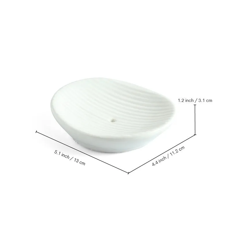 Minimalist Ribbed Ceramic Bathroom Set - Three Piece Set media 7