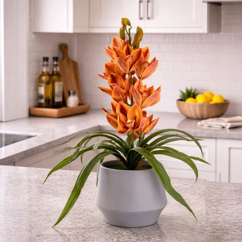 AarviDecor Golden Orchid Silk Artificial Plants media 4