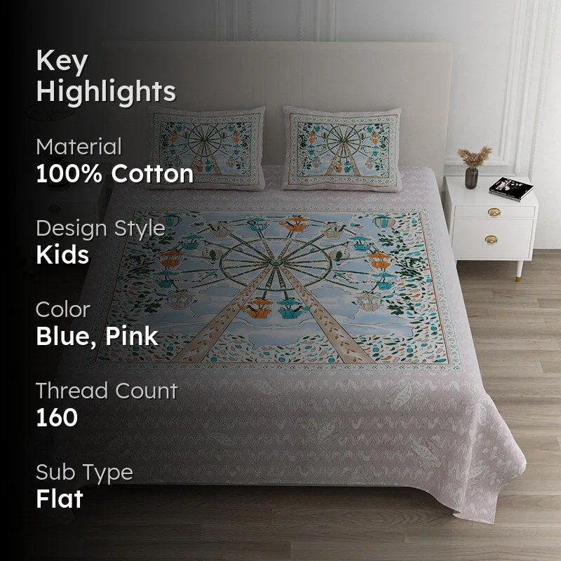 Playday Kids Cotton Bedsheet (Blue) - 160 TC media 2