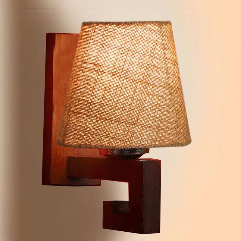 Bysseus Conical Wooden Wall Lamp media 4