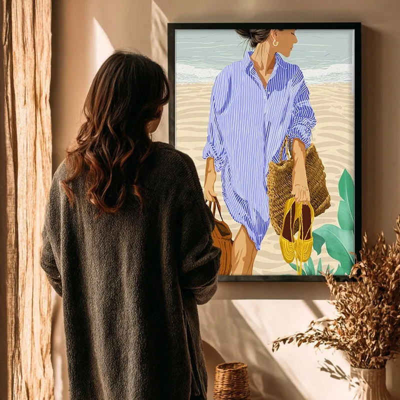 Caleya Travel Illustration Canvas Wall Painting With Black Frame media 4